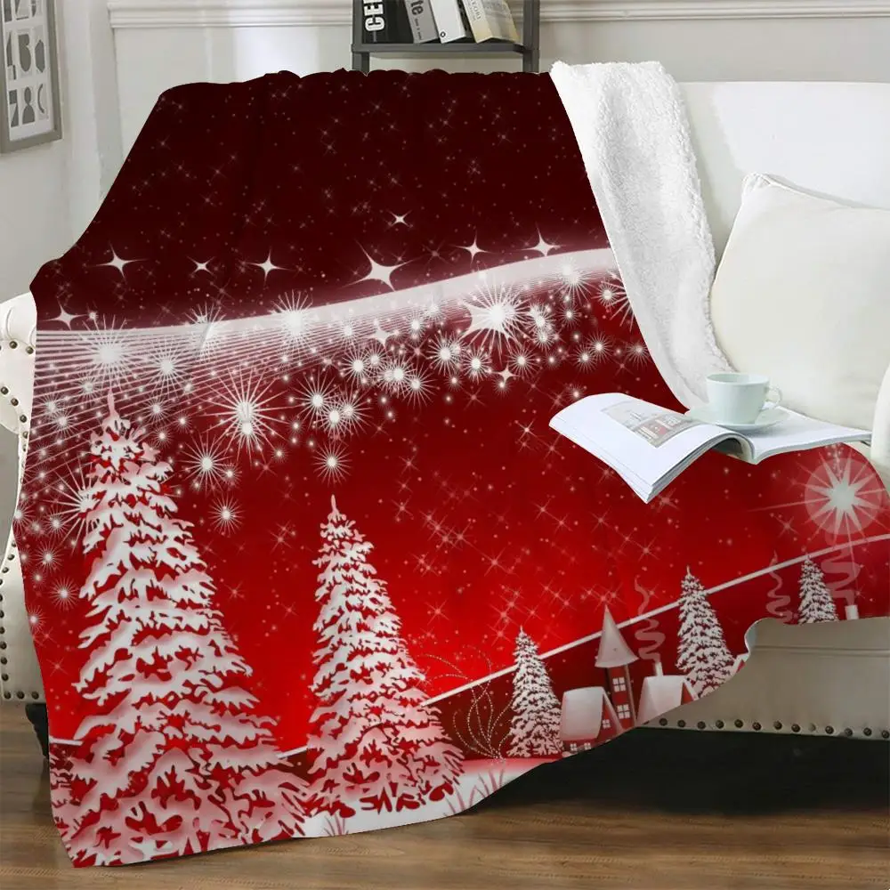 

NKNK Brank рождественские одеяла новогодние постельные принадлежности для новогодней елки тонкое одеяло красное одеяло с 3D принтом шерпа модно...
