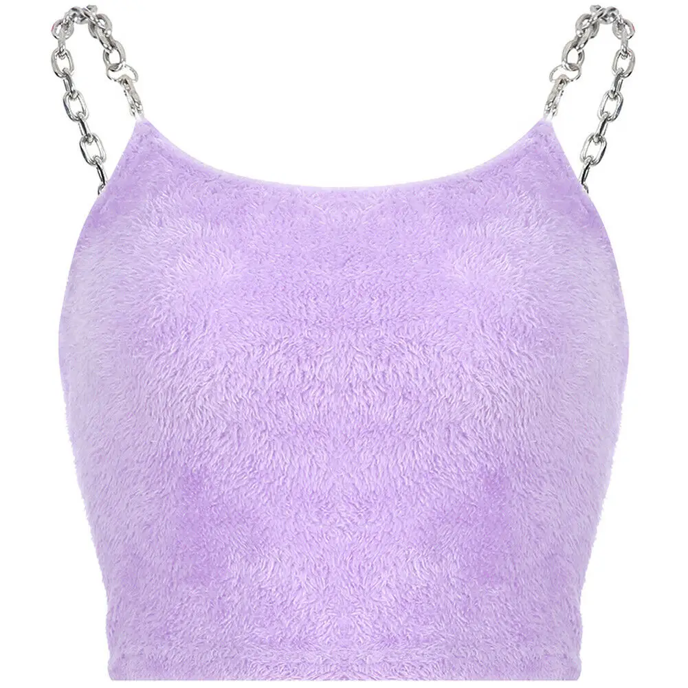 Женский Повседневный Топ на бретельках модный пурпурный без рукавов с плюшевой