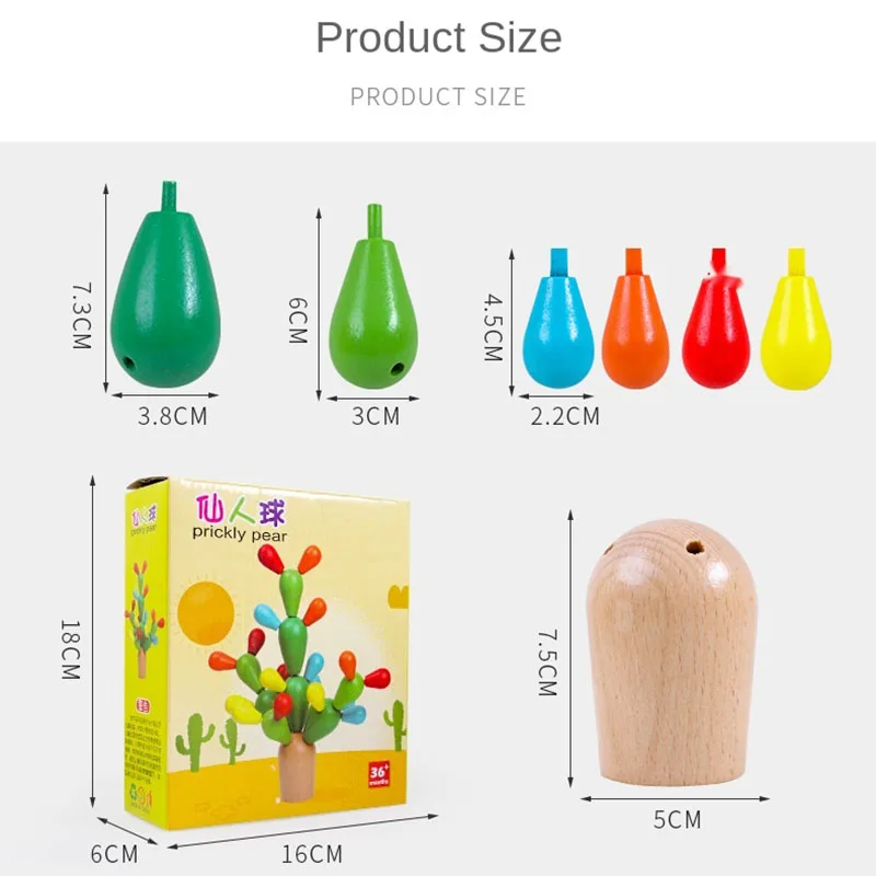 

New Colorful DIY Wood Building Blocks Kids Montessori Educational Wooden Toys for Children Letter Cactus Shape Baby Learning Toy