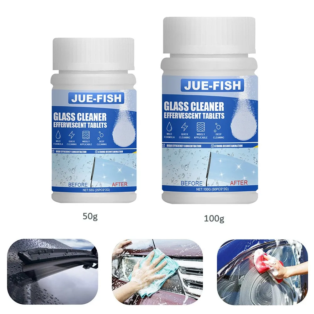 

50/100g Wiper Effervescent Tablet Car Solid Wiper Effervescent Tablet Cleaning Agent Windshield Glass Cleaning
