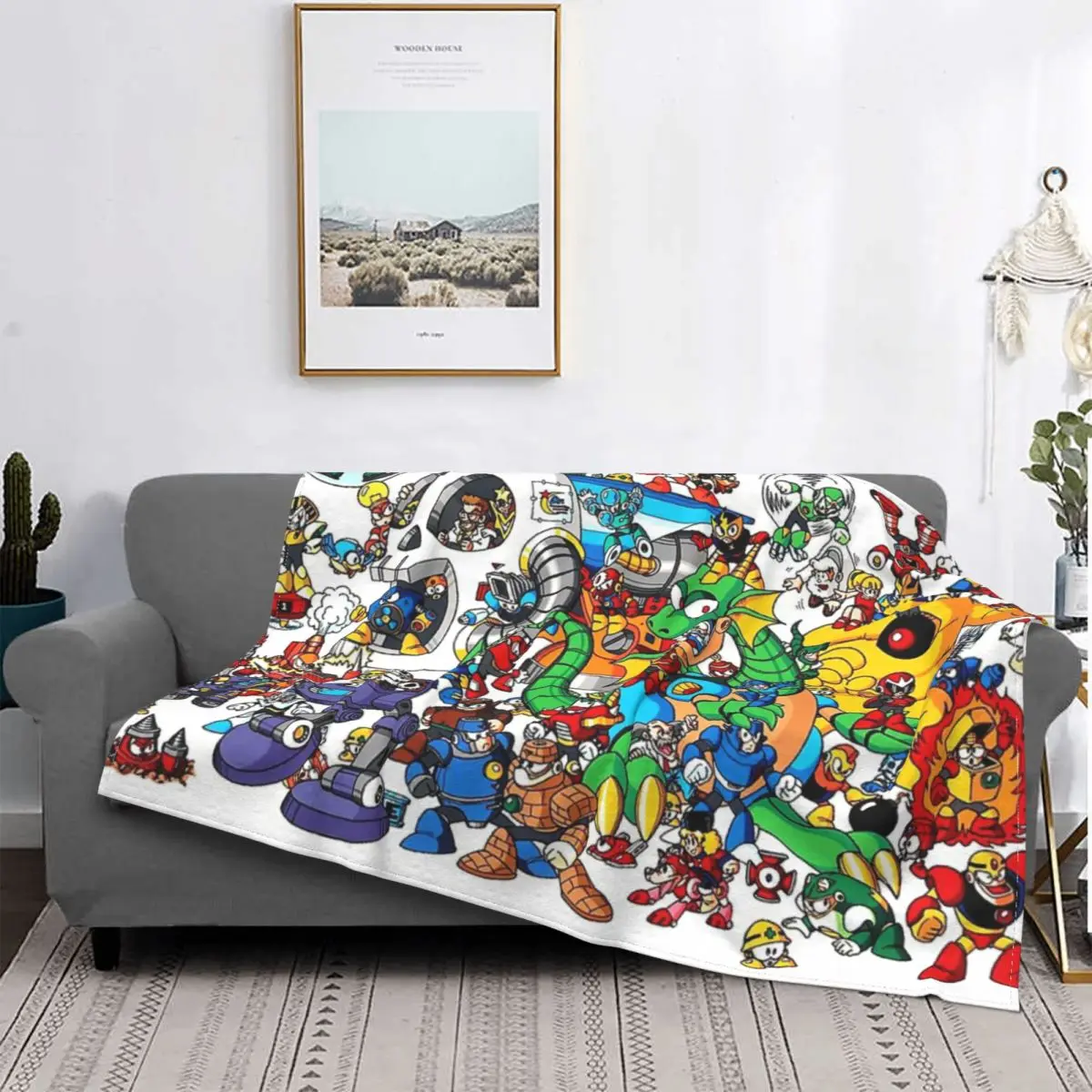 

Mega Man y todos sus amigos, manta, colcha, cama a cuadros, funda de sofá, manta de lana, mantas para bebé