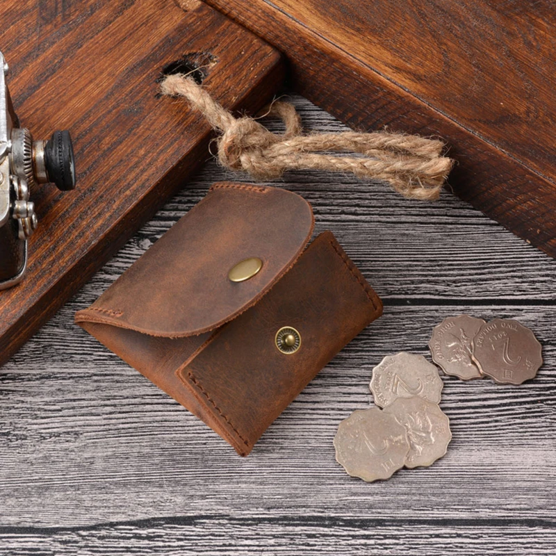Vintage Design Good Qualtiy Cow Leather Coin Purse Mini Small Wallet Female Real Individuation Men Women Bag | Багаж и сумки