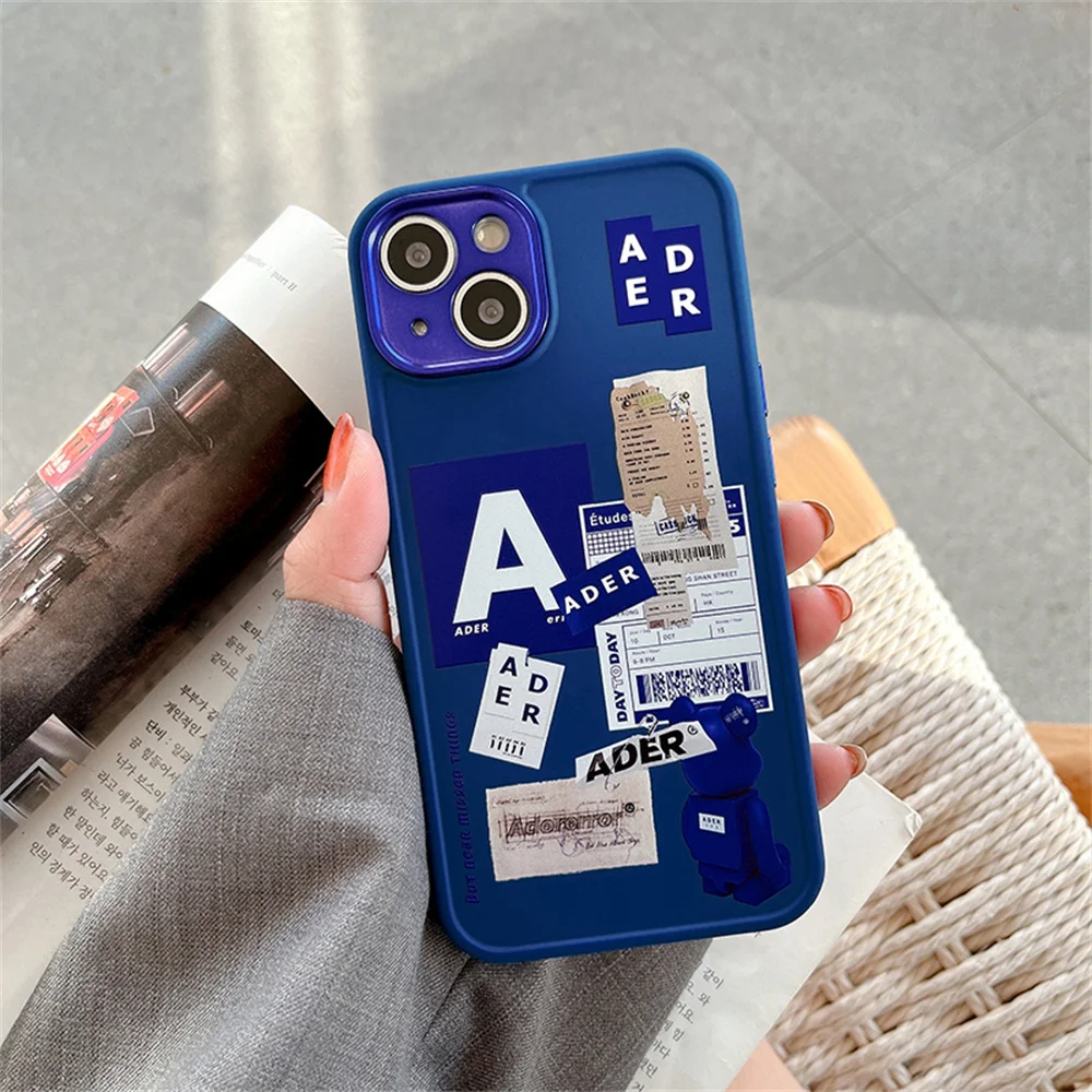 

Korea Street Brand Fashion ADER Label Clear Case For iPhone 13 12 11 Pro Max 7 8 Plus XR X XS Max SE Soft Silicone Cover Coque