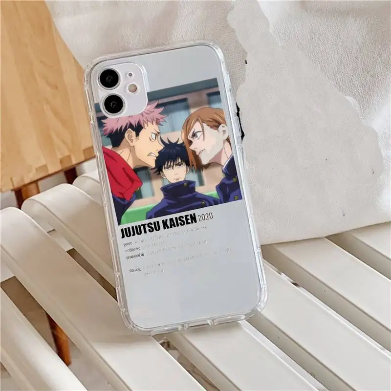 

Jujutsu Kaisen Satoru Gojo anime Phone Case Transparent for iPhone 11 12 mini pro XS MAX 8 7 6 6S Plus X 5S SE 2020 XR