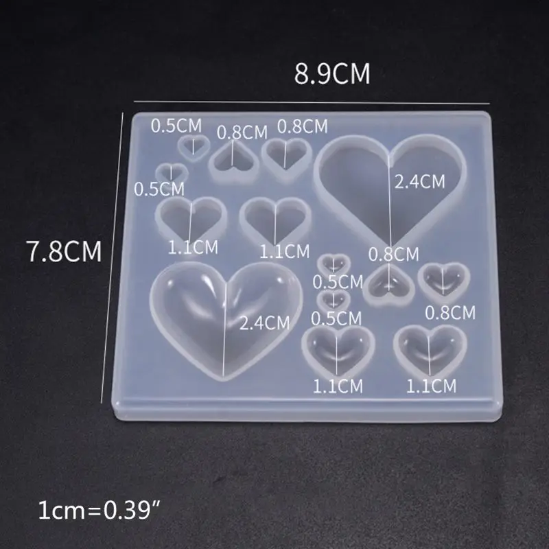 

UV Resin Crafts Making DIY Crystal Epoxy Mold Candy Heart-shaped Patch Decoration Silicone Molds