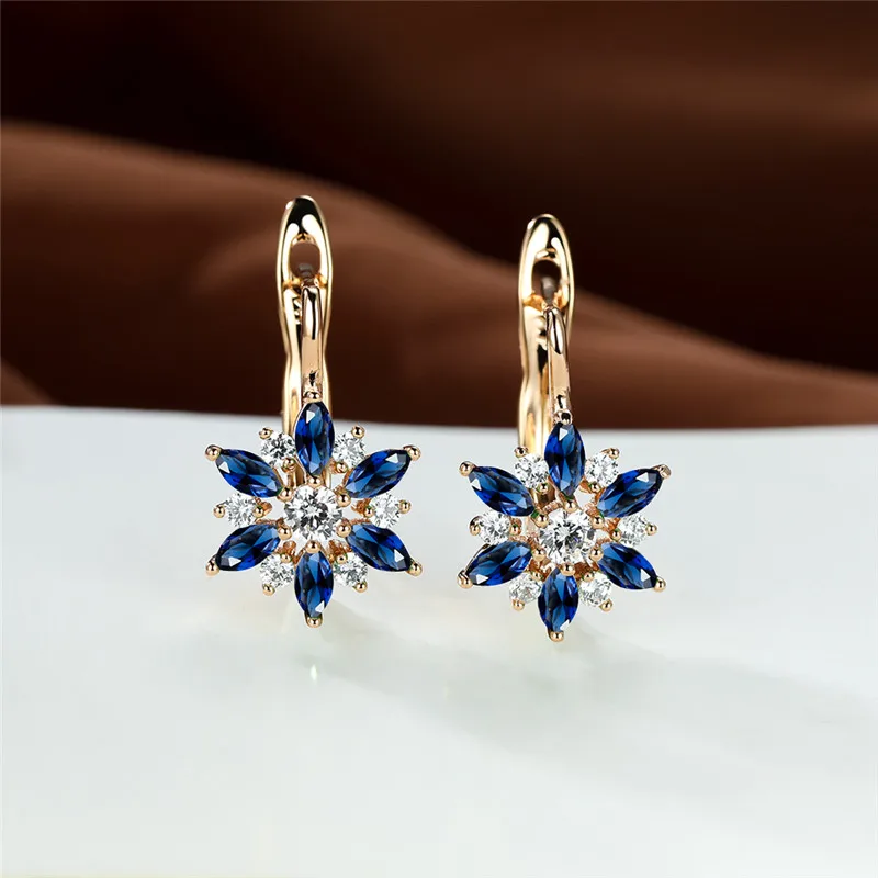 Разноцветные серьги в виде цветов радуги с кристаллами очаровательные свадебные