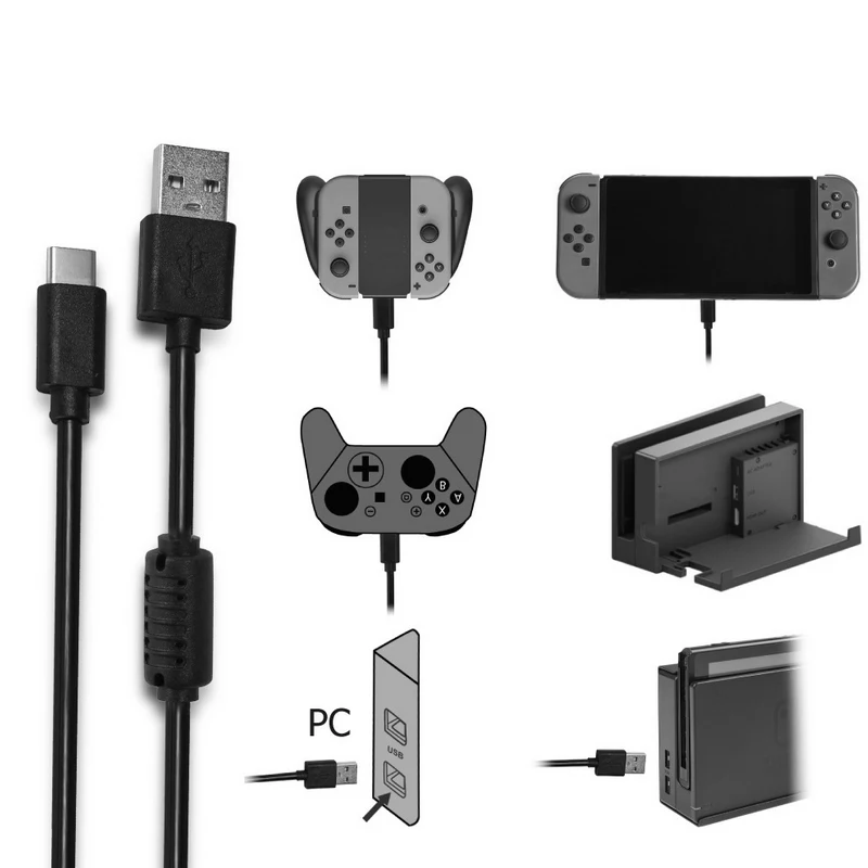 1,8 м usb кабель для зарядки для Nintendo Switch NS NX игровая консоль зарядное устройство для передачи данных кабель питания type-C для Nintendo Switch NS аксессуары