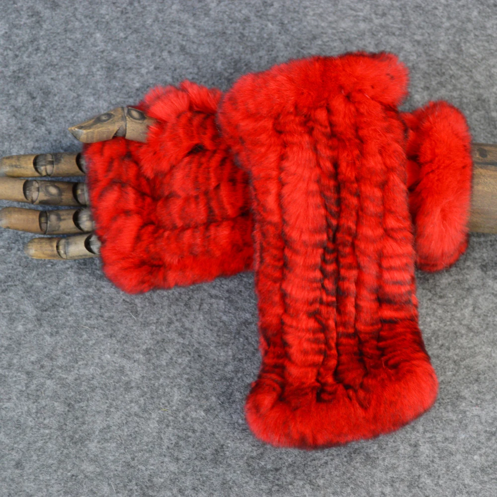 Россия чудесные зимние натуральный настоящий мех кролика перчатки Хорошие