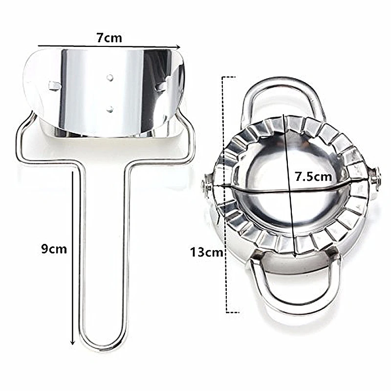 

2Pcs/Set Stainless Steel Dumpling Maker Foldable Rolling Dough Cutter Pie Pastry Cooking Cutter DIY Homemade Kitchen Supplies
