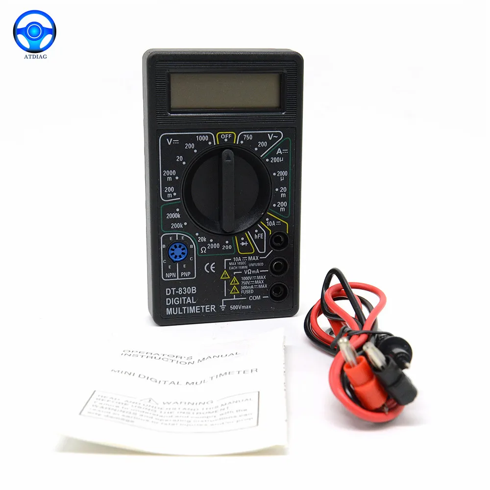 

Цифровой мультиметр DT830B с ЖК-дисплеем, тестер сопротивления, постоянного/переменного тока, Бюджетный амперметр, вольтметр
