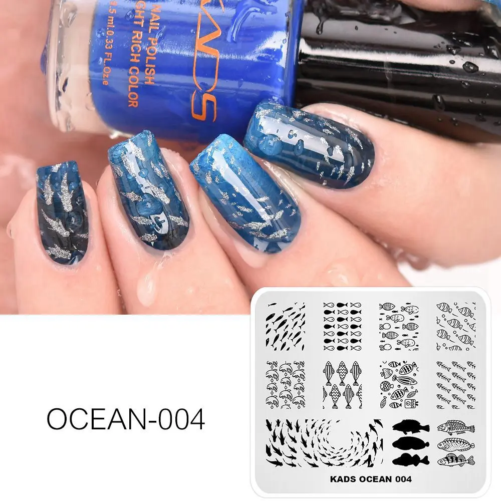 Ocean 004 Нейл-арт шаблоны для стемпинга для нейл-арта 36 дизайнов цветок бабочка геометрическое изображение штамп Шаблон трафарет Инструменты для маникюра - Цвет: Ocean 004
