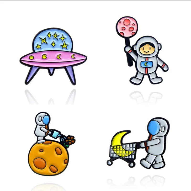 

Cute Lapel Pins Badges Enamel Brooches For Women Mini Anime Hijab Pins Astronaut Decorative Badges Metal Brooches On Backpack