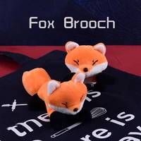 mini little fox doll cartoon plush brooch couple cute clothes pin boys and girls schoolbag bag pendant toy cute plush keychain