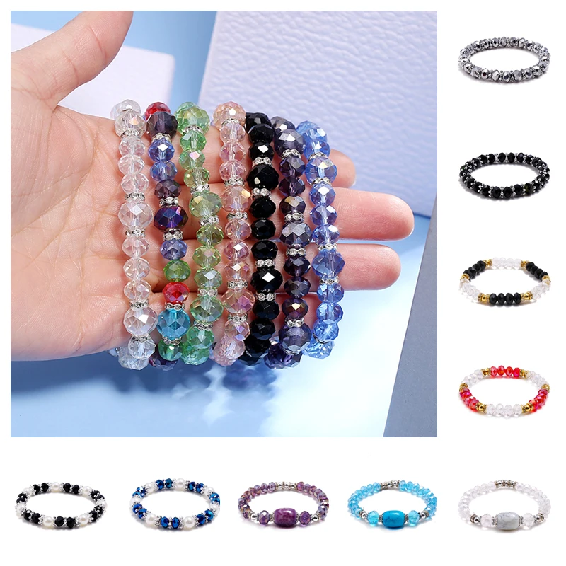 

Fashion Ladies Bracelets Fashion Jewelry Sparkling Women Bracelet Crystal Glass Bead Bangles and Bracelet for Woman Jewelry Gift