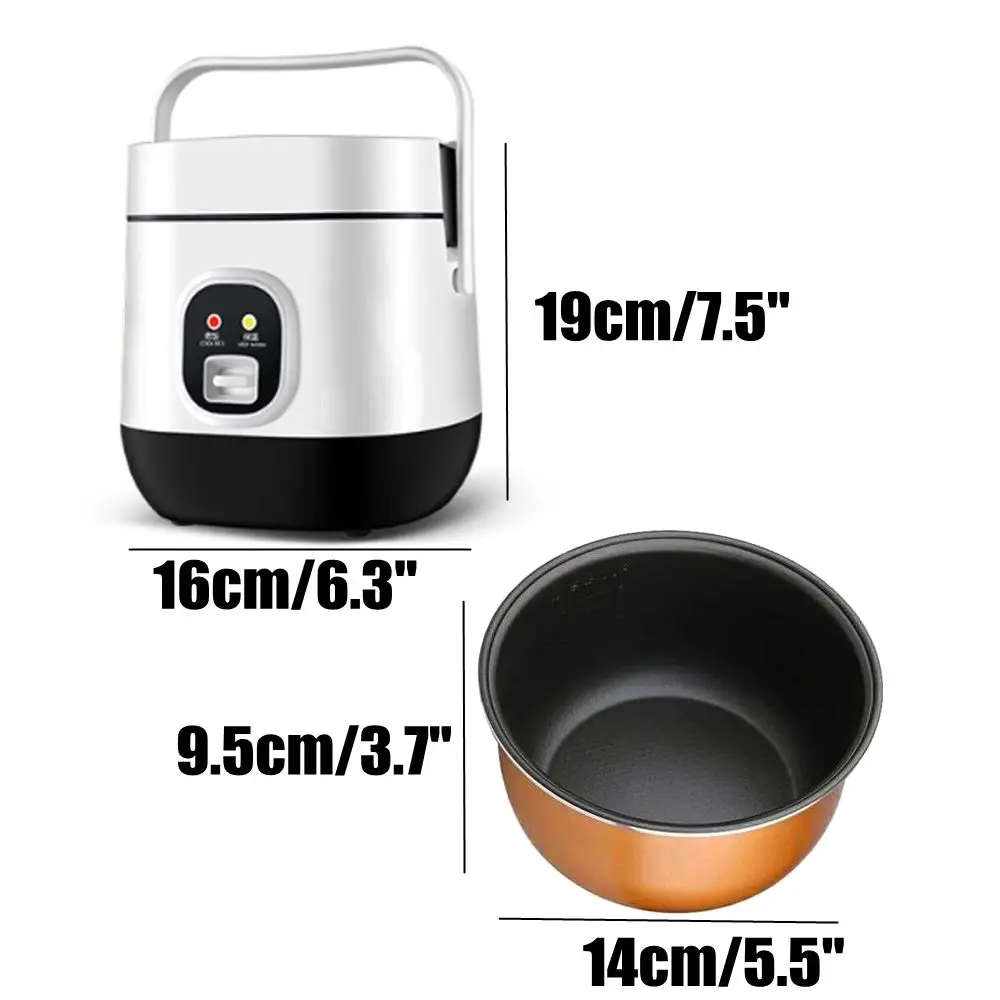 

1.2L 350W 220V Mini Electric Rice Cooker Multifunction 2 Layers Heating Food Steamer Meal Cooking Soup Pot 1-2 People Lunch Box