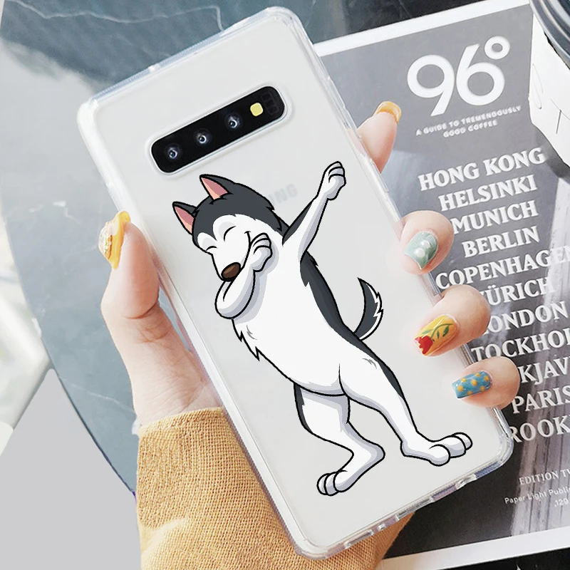 Puppy Pug Bunny Cat Princess French Bulldog Soft transparent phone Case For Samsung S6 S7 Edeg S8 S9 Plus S10 + S10E Lite A50 | Мобильные