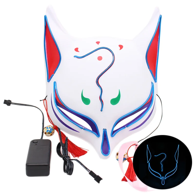 

Hot Selling Voice Control Glowing Foxes Mask LED Halloween Bar KTV Festival Mask Novelty & Gag Toys