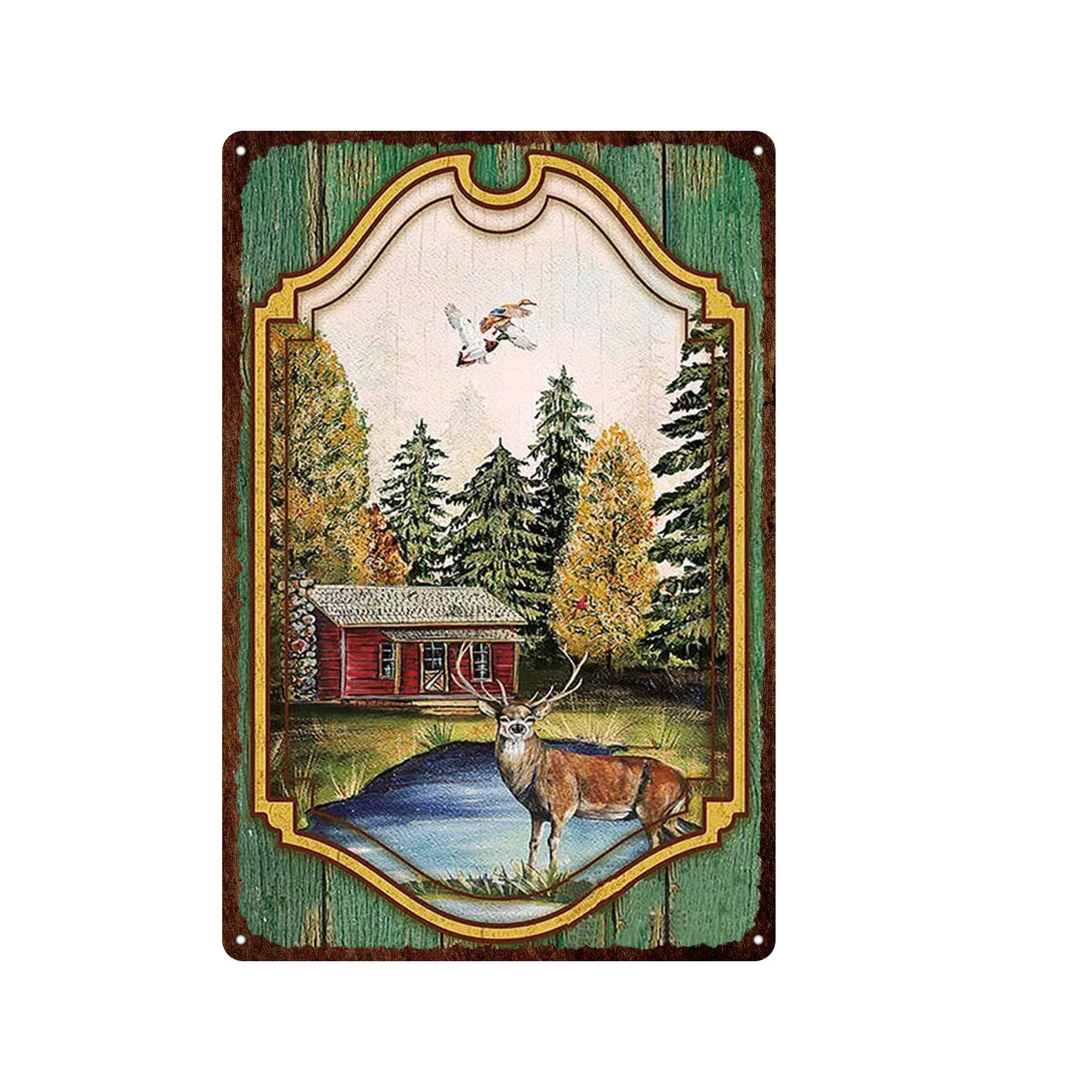 

Birds And Cats Flower Natural Landscape Retro Plaque Iron Painting Metal Tin Sign Wall Decorative Painting Home Bar