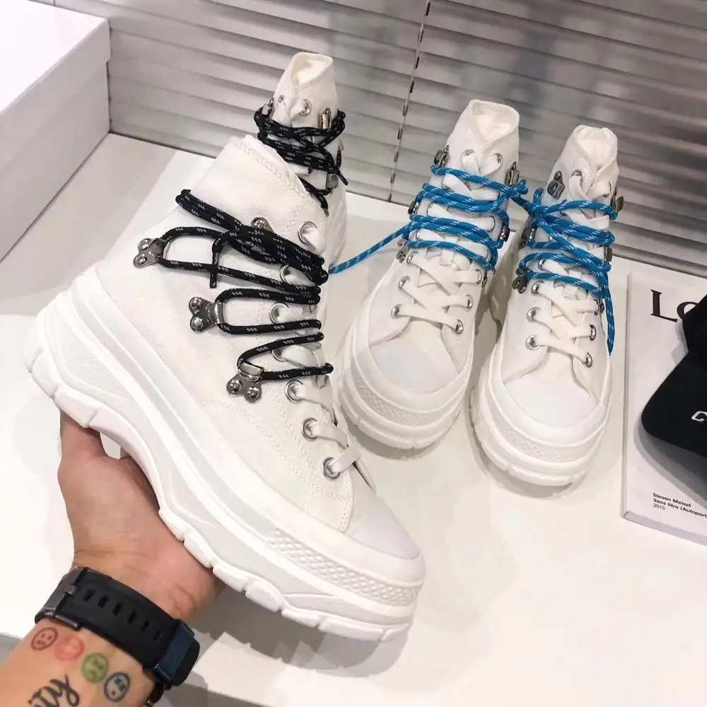 Модная дизайнерская обувь для влюбленных двухцветная на шнурках повседневные