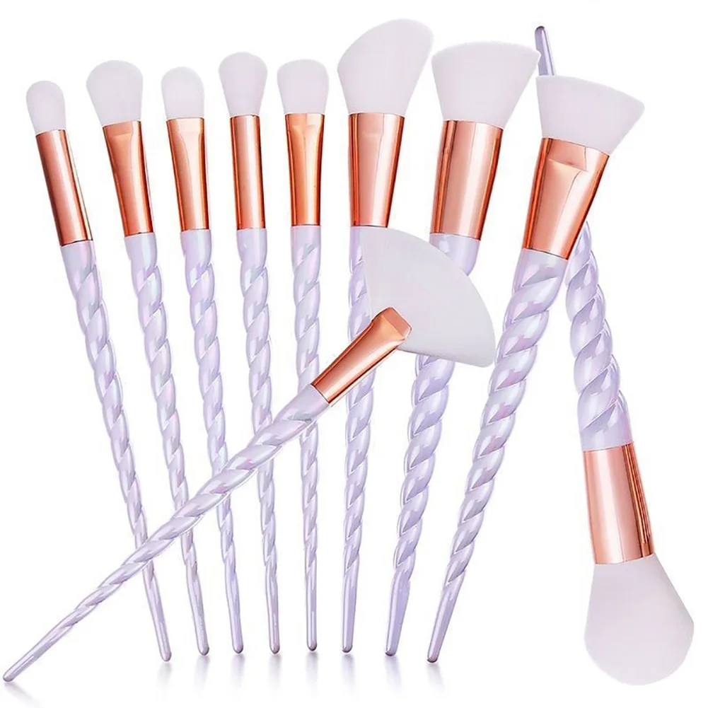 

10 PCS Makeup Brush Set Professional Foundation Powder Cream Blush Make Up Brushes With Spiral Handle Fantasy Makeup Tools