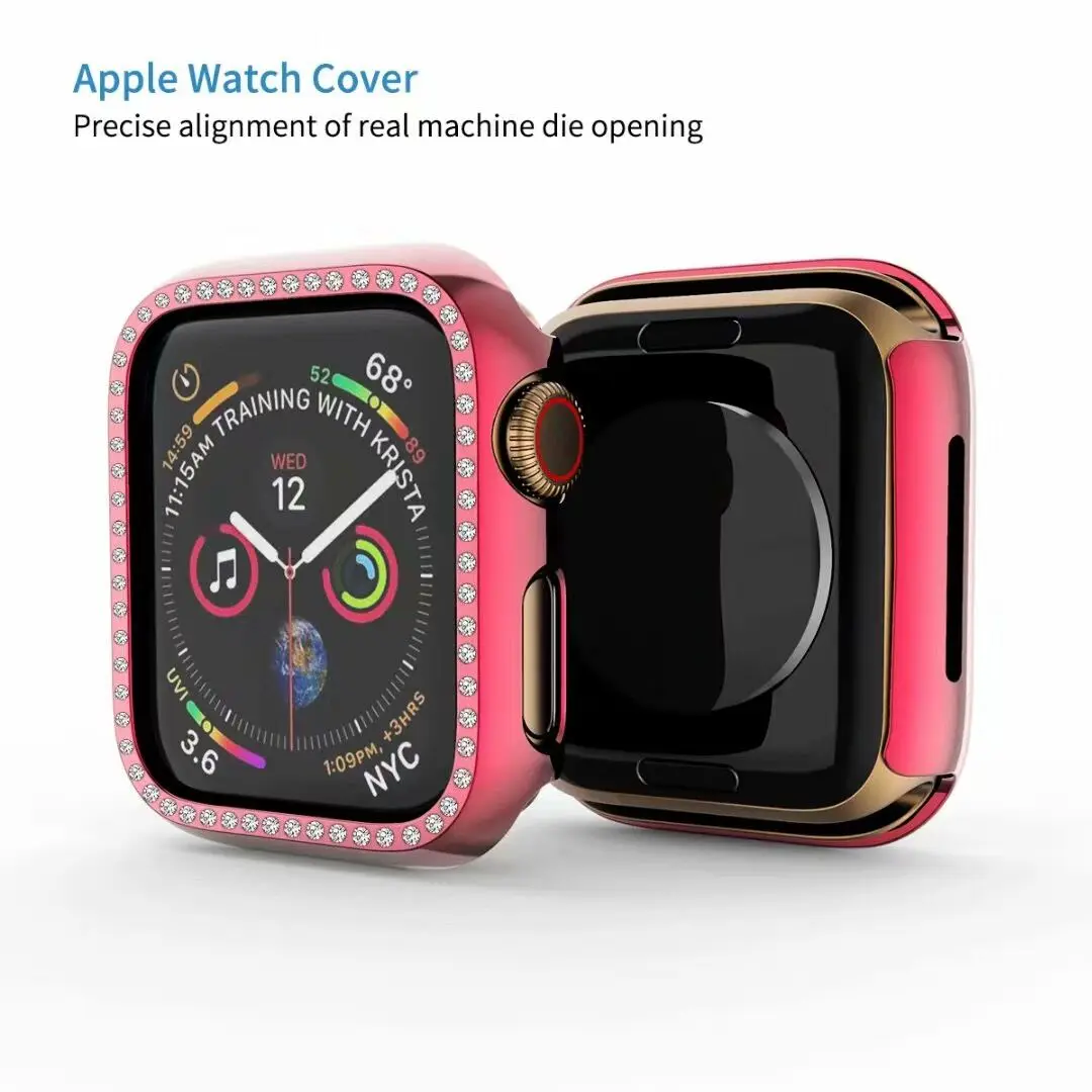 Металлический Алмазный защитный чехол для apple watch, защитный экран серии 4, 3, 2, 1, чехол 38 мм, 42 мм, 40 мм, 44 мм, iwatch, чехол для женщин