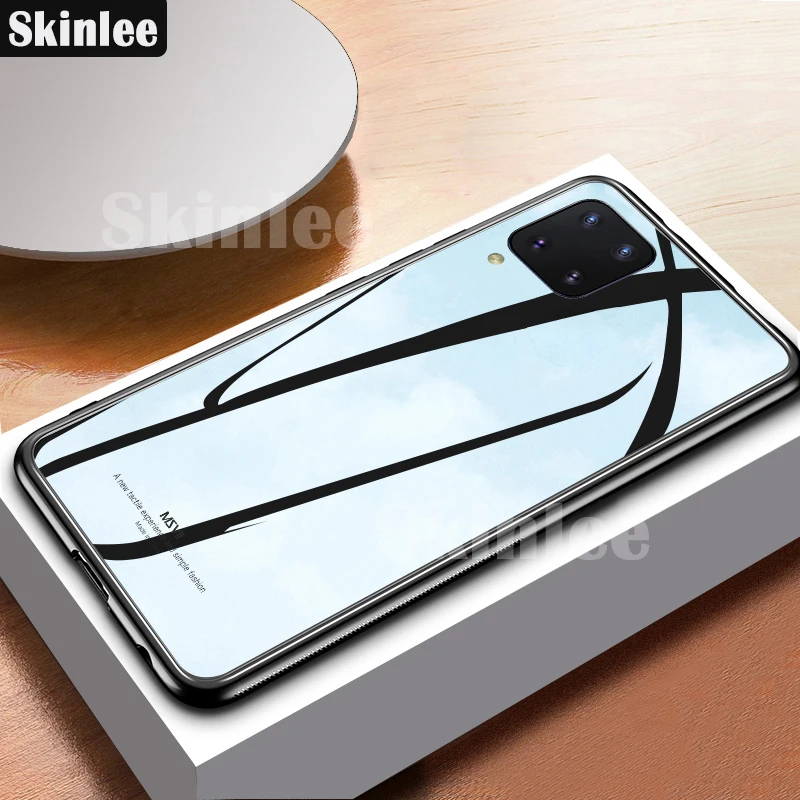 Чехол из закаленного стекла Skinlee для Huawei Nova 7i с мягкой оправой ТПУ противоударный