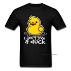 Футболка мужская хлопковая с надписью I Don't Give A Duck, черная и желтая
