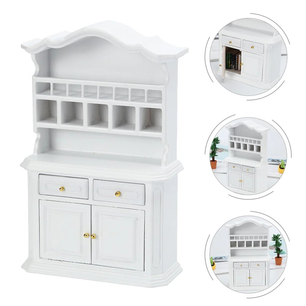 

Doll House Cabinet Miniature Open Bookcase Wooden Doll House Miniature Furniture