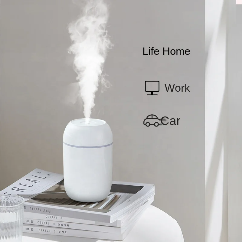 Увлажнитель воздуха с диффузором объемом 300 мл, большим распылением, USB, ультразвуковым ароматическим эфирным маслом, красочной световой чашей, прохладным туманом для спальни дома.