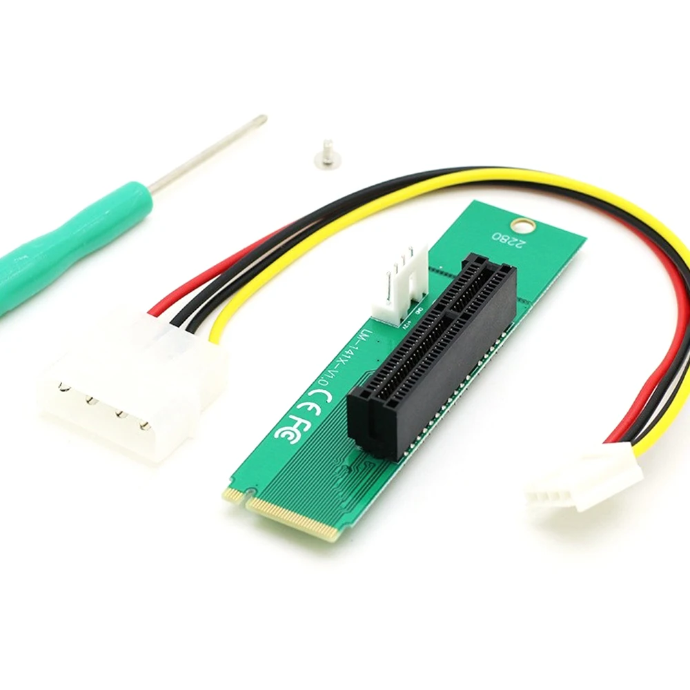 Переходник NGFF M.2 M Key к PCI-E 4X переходник 2260 2280 порт SSD PCIE Mining на с 4-контактным кабелем