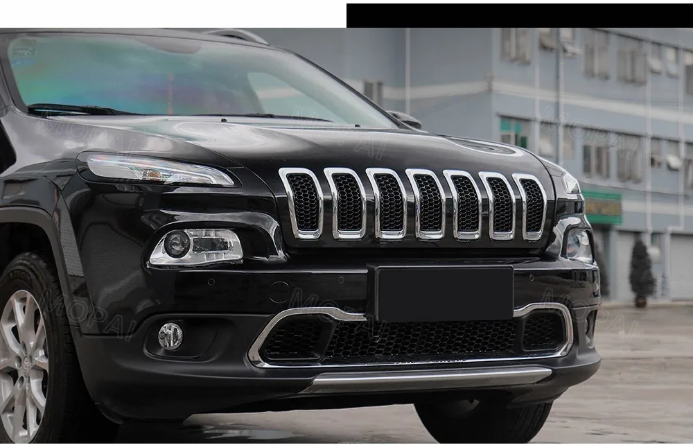MOPAI, автомобильная наклейка для Jeep Cherokee-, автомобильная Передняя сетчатая решетка, декоративная решетка, Защитные вставки, Формовочная крышка, автомобильные аксессуары
