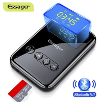 essager bluetooth 5 0 led transmitter receiver 3 5mm jack aux audio wireless adapter for car bluetooth transmitter pc headphone