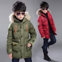 2021 new boy down coat winter baby boys fashion hooded parkas thick long version kids keep warm outerwear children clothing