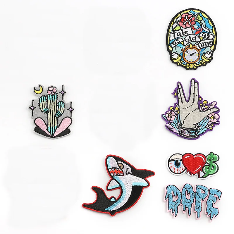 Мультфильм Аниме Акула железо на заплатках для одежды наклейки в полоску