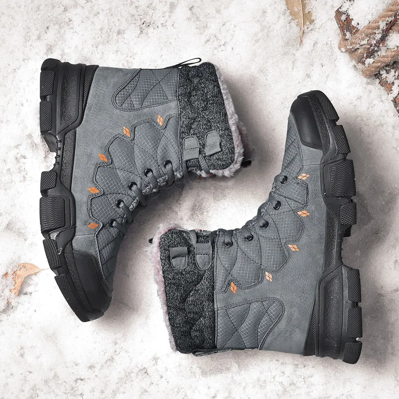 Men Winter Boots Men Warm Plush Non-Slip Casual Boots Men High Quality Keep Warm Snow Boots Plus Size 38-46