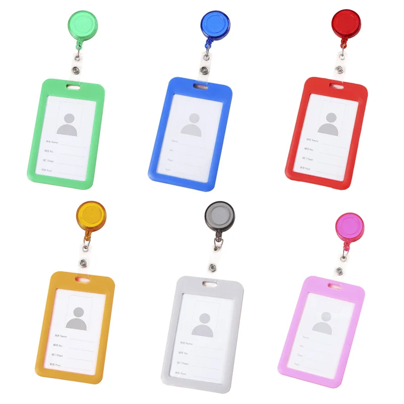 

Vertical Retractable Badge Holder Plastic Clears ID Card Cover Bag Case Badge Holder Pass Badge Card Case Accessories