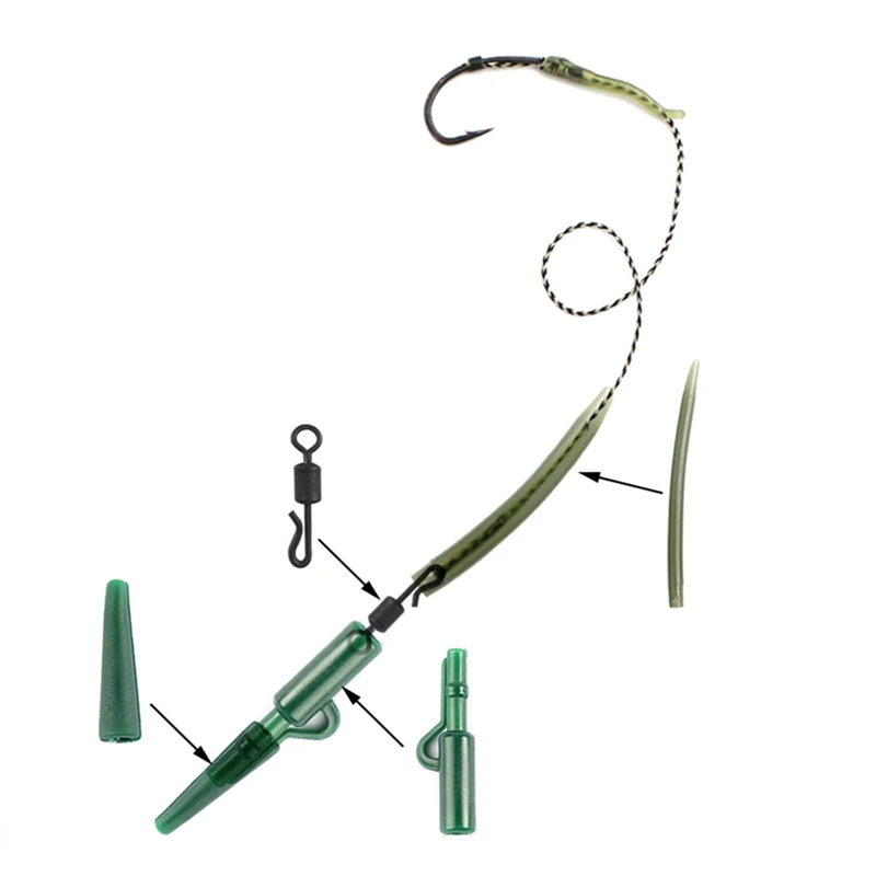 

307Pcs Box Carp Fishing Tackle Kit Including Safety Lead Clips Hook Swivel Snap Anti-Tangle Sleeve Corn Bait Accessories