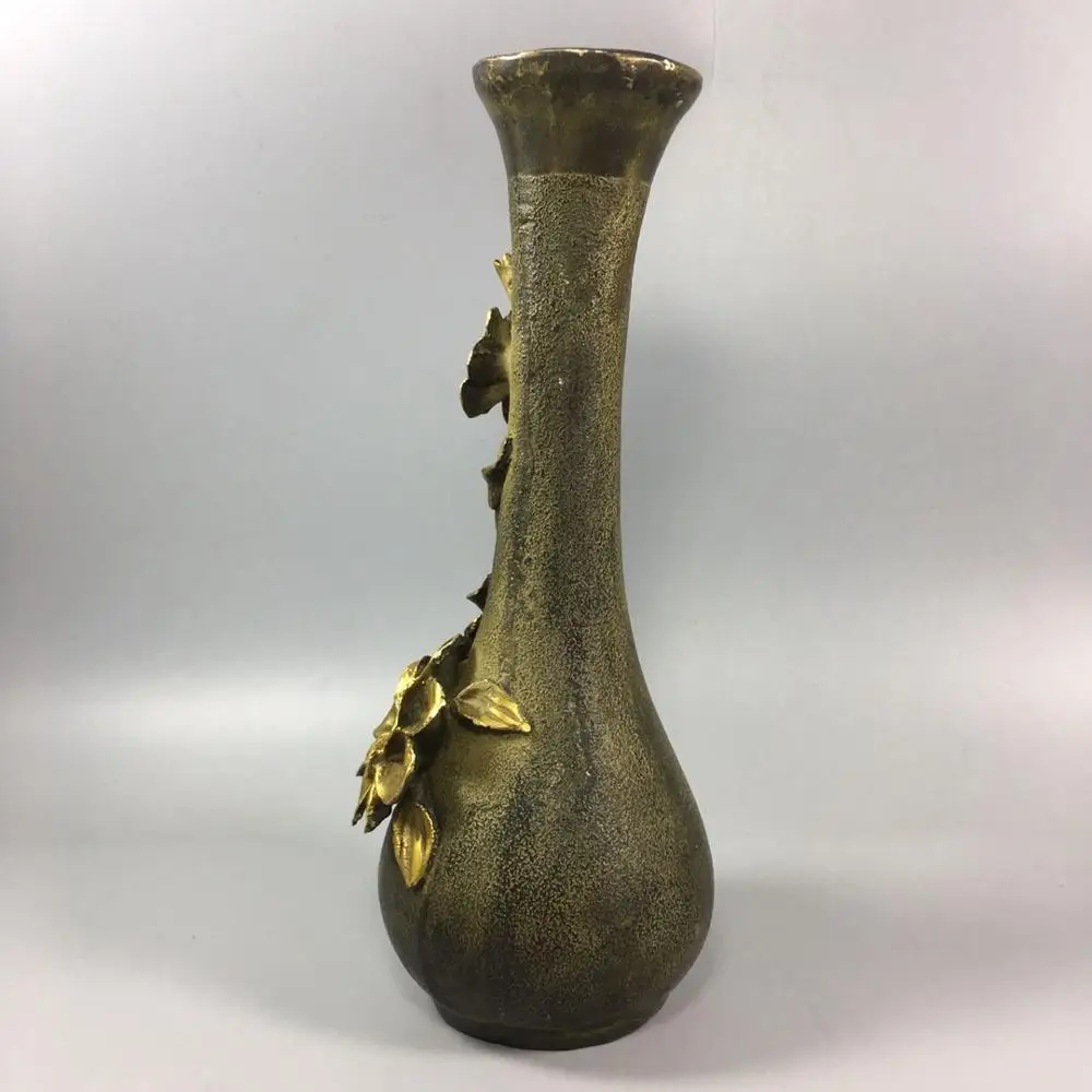 

Chinese Old Copper Collection Pure Copper Gilded vase