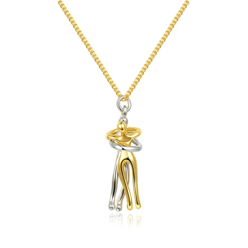 

2021 Hot Sale Affectionate Hug Necklace Valentine's Day Couples Anniversary Gift Fashion Punk Street Style Pendant Necklace