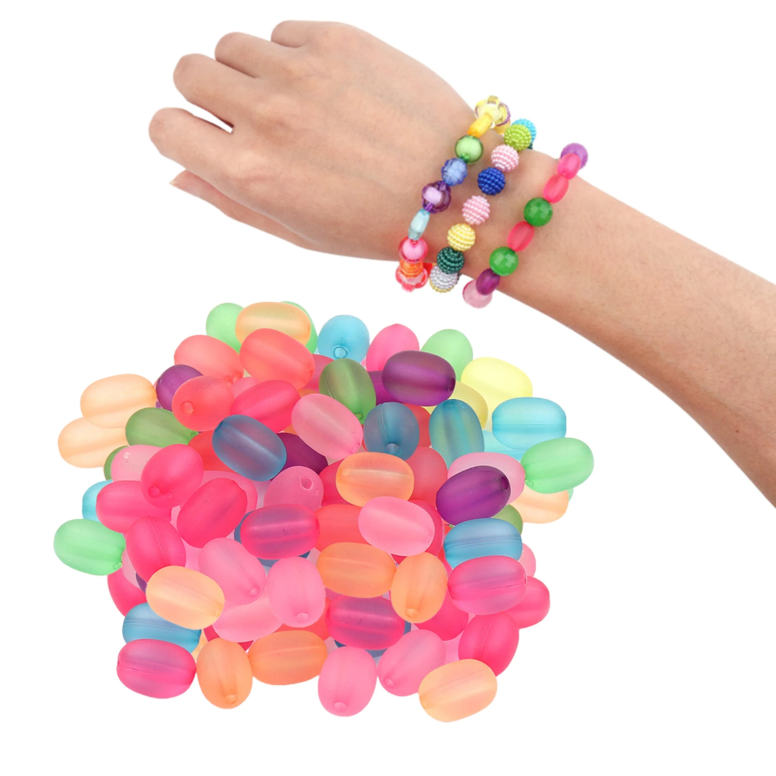 

300x Oval Beads Jewelry Making DIY Loose Bead Charms Supplies Accessories