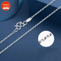 yanhui 1pcs original 925 sterling silver color cross o chain necklace for women men diy jewelry thin base clavicle necklace
