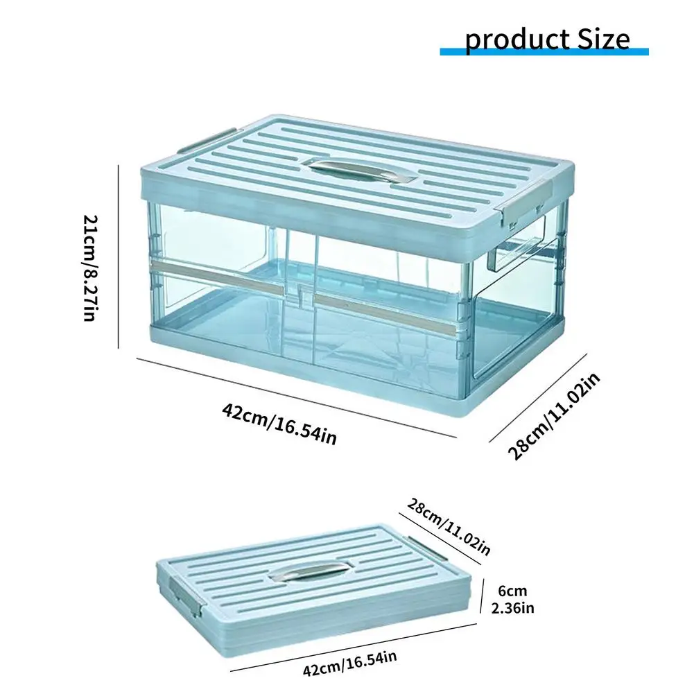 

30L Thickened Transparent Car Folding Storage Box Large Capacity Easy Carry Storage Box Durable Car Trunk Orgnaizer For Vehicle