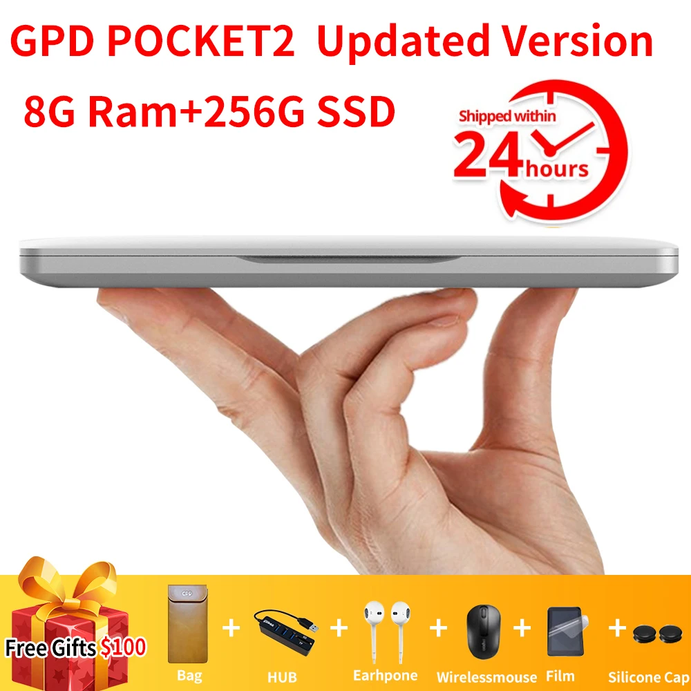 Новое поступление GPD Pocket 2 Pocket2 8GB 256GB 7 дюймов сенсорный экран мини ПК карманный