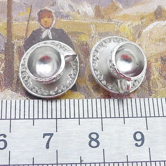 

Supplies For Jewelry Making 5pcs 14x14mm Antique Silver Color Cup Charms