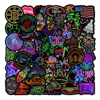 10 30 50PCS New Neon Graffiti Stickers Red Car Trunk Mobile Phone Water Cup Decoration Stickers Wholesale