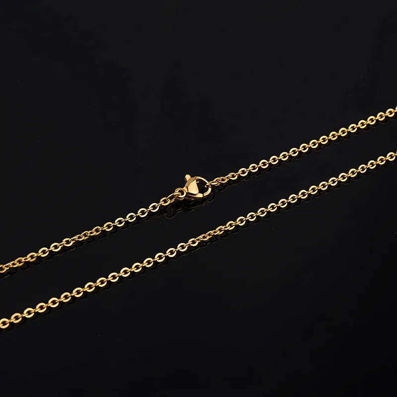 10pcs length 50cm width 2mm Gold/steel color Stainless Steel Link Chains Necklaces Jewelry Cuban Wholesale DIY Craf | Украшения и