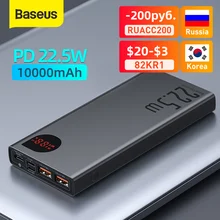 Baseus Power Bank 10000mAh with 20W PD Fast Charging Powerbank Portable Battery Charger PoverBank For iPhone 12Pro Xiaomi Huawei