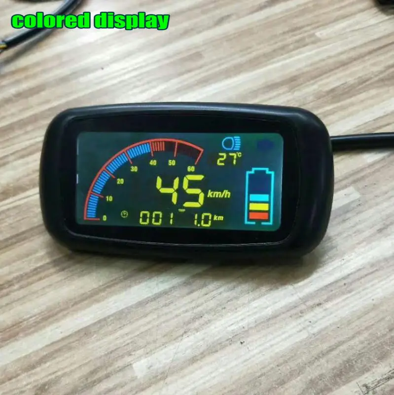 Электрический велосипедный Спидометр ЖК дисплей 36v48v60v72v80v84v96v с скорость Батарея Индикатор уровня поворота сигнала цветной белый синий