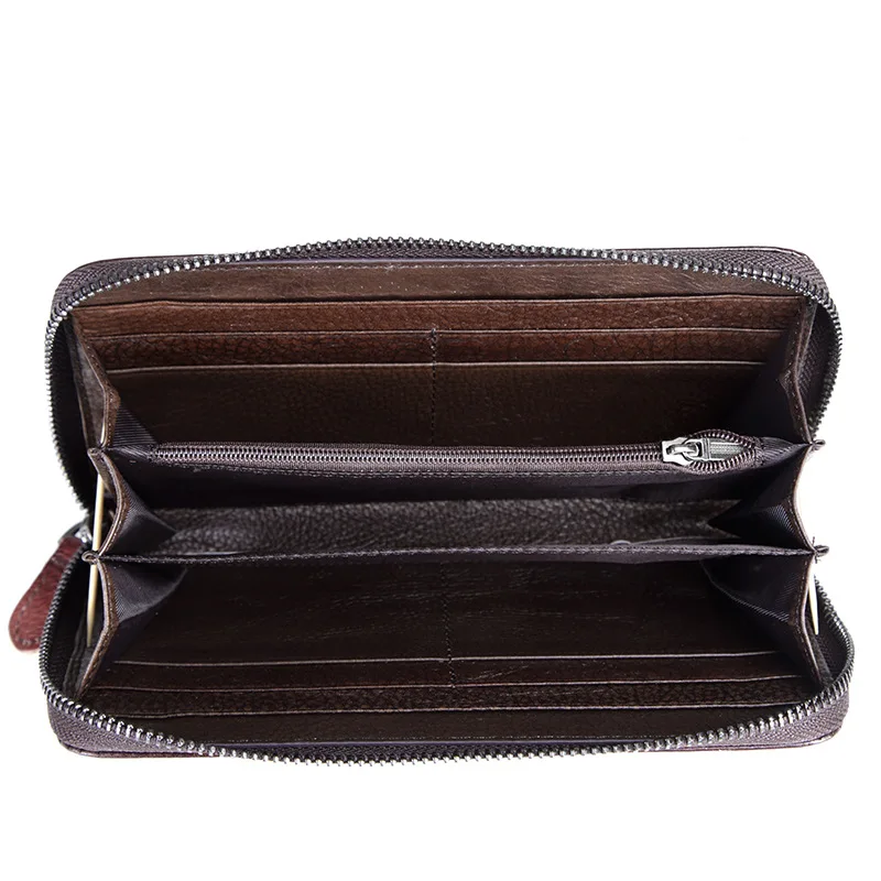 

Women's Vintage Long Wallet Genuine Leather Zipper Purse Large Capacity Clutch Bag