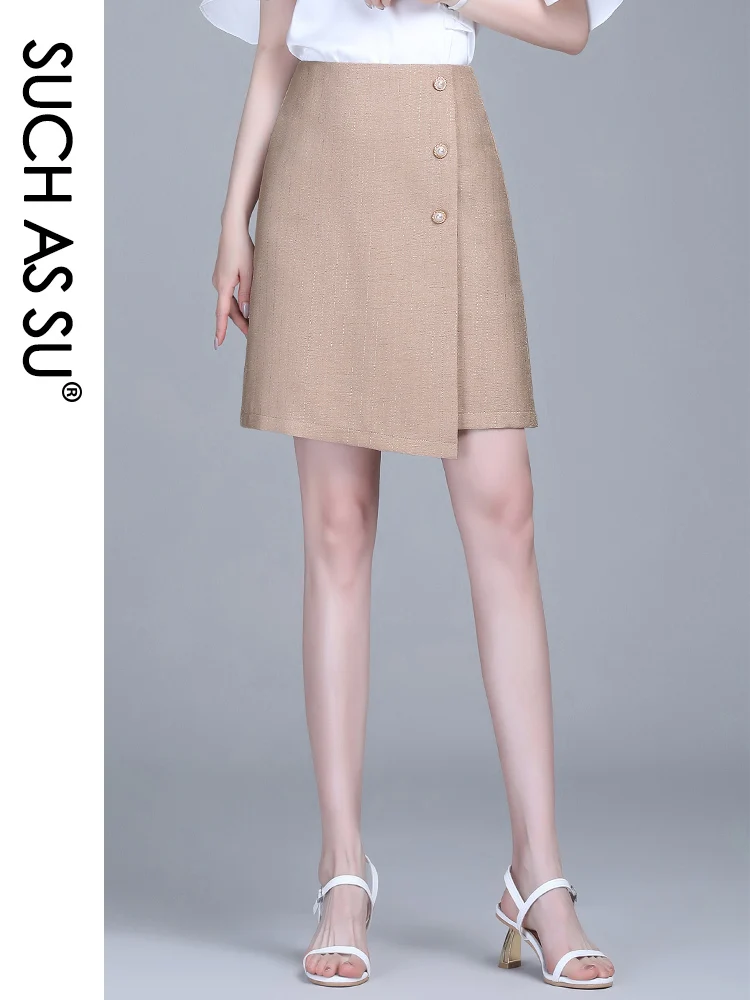 Женская осенне-зимняя мини-юбка с высокой талией | одежда